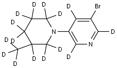 3-bromo-5-(3-(methyl-d3)piperidin-1-yl-2,2,3,4,4,5,5,6,6-d9)pyridine-2,4,6-d3 Struktur