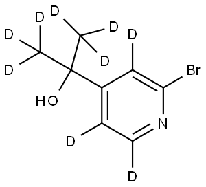 2-(2-bromopyridin-4-yl-3,5,6-d3)propan-1,1,1,3,3,3-d6-2-ol Struktur