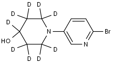 1-(6-bromopyridin-3-yl)piperidin-2,2,3,3,4,5,5,6,6-d9-4-ol Struktur