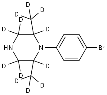 1-(4-bromophenyl)-2,6-bis(methyl-d3)piperazine-2,3,3,5,5,6-d6 Struktur