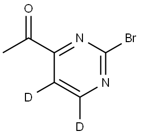 1-(2-bromopyrimidin-4-yl-5,6-d2)ethan-1-one Struktur