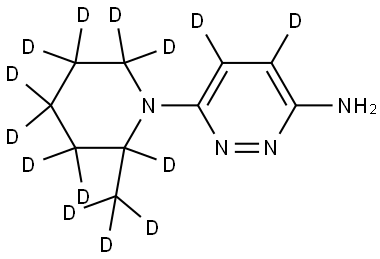 6-(2-(methyl-d3)piperidin-1-yl-2,3,3,4,4,5,5,6,6-d9)pyridazin-4,5-d2-3-amine Struktur