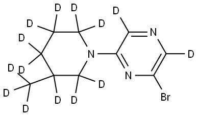 2-bromo-6-(3-(methyl-d3)piperidin-1-yl-2,2,3,4,4,5,5,6,6-d9)pyrazine-3,5-d2 Struktur