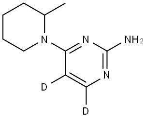 4-(2-methylpiperidin-1-yl)pyrimidin-5,6-d2-2-amine Struktur