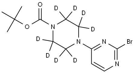 tert-butyl 4-(2-bromopyrimidin-4-yl)piperazine-1-carboxylate-2,2,3,3,5,5,6,6-d8 Struktur