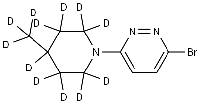 3-bromo-6-(4-(methyl-d3)piperidin-1-yl-2,2,3,3,4,5,5,6,6-d9)pyridazine Struktur