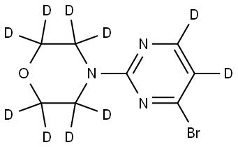 4-(4-bromopyrimidin-2-yl-5,6-d2)morpholine-2,2,3,3,5,5,6,6-d8 Struktur