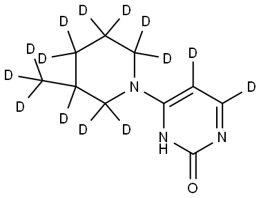 4-(3-(methyl-d3)piperidin-1-yl-2,2,3,4,4,5,5,6,6-d9)pyrimidin-5,6-d2-2-ol Struktur