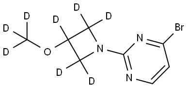 4-bromo-2-(3-(methoxy-d3)azetidin-1-yl-2,2,3,4,4-d5)pyrimidine Struktur