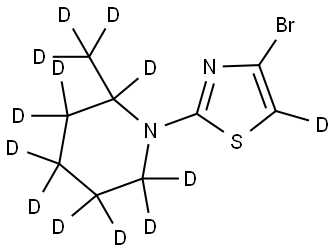 4-bromo-2-(2-(methyl-d3)piperidin-1-yl-2,3,3,4,4,5,5,6,6-d9)thiazole-5-d Struktur