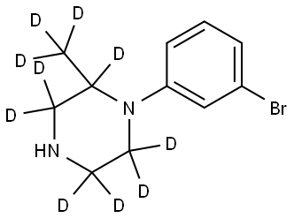 1-(3-bromophenyl)-2-(methyl-d3)piperazine-2,3,3,5,5,6,6-d7 Struktur