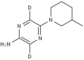 5-(3-methylpiperidin-1-yl)pyrazin-3,6-d2-2-amine Struktur