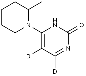 4-(2-methylpiperidin-1-yl)pyrimidin-5,6-d2-2-ol Struktur