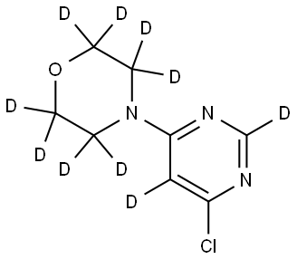 4-(6-chloropyrimidin-4-yl-2,5-d2)morpholine-2,2,3,3,5,5,6,6-d8 Struktur