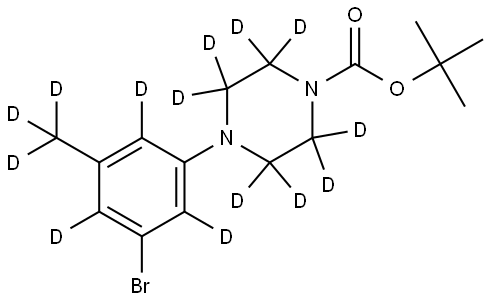 tert-butyl 4-(3-bromo-5-(methyl-d3)phenyl-2,4,6-d3)piperazine-1-carboxylate-2,2,3,3,5,5,6,6-d8 Structure