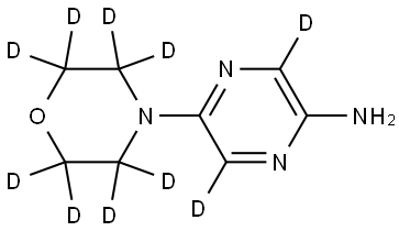 5-(morpholino-d8)pyrazin-3,6-d2-2-amine Struktur