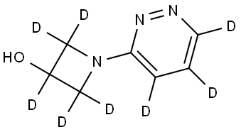 1-(pyridazin-3-yl-d3)azetidin-2,2,3,4,4-d5-3-ol Struktur