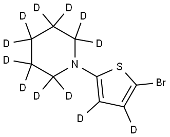 1-(5-bromothiophen-2-yl-3,4-d2)piperidine-2,2,3,3,4,4,5,5,6,6-d10 Struktur