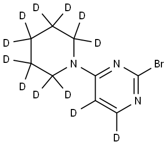 2-bromo-4-(piperidin-1-yl-d10)pyrimidine-5,6-d2 Struktur