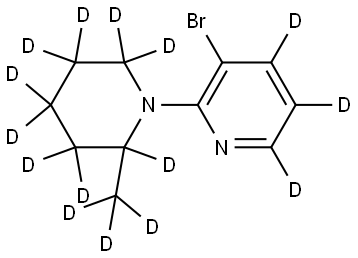 3-bromo-2-(2-(methyl-d3)piperidin-1-yl-2,3,3,4,4,5,5,6,6-d9)pyridine-4,5,6-d3 Struktur