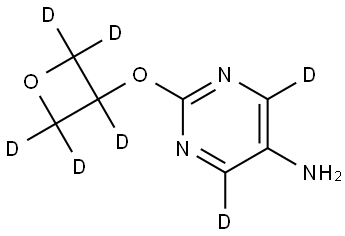 2-((oxetan-3-yl-d5)oxy)pyrimidin-4,6-d2-5-amine Struktur