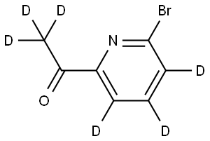 1-(6-bromopyridin-2-yl-3,4,5-d3)ethan-1-one-2,2,2-d3 Struktur