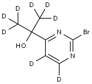 2-(2-bromopyrimidin-4-yl-5,6-d2)propan-1,1,1,3,3,3-d6-2-ol Struktur