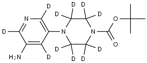 tert-butyl 4-(5-aminopyridin-3-yl-2,4,6-d3)piperazine-1-carboxylate-2,2,3,3,5,5,6,6-d8 Struktur