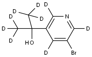 2-(5-bromopyridin-3-yl-2,4,6-d3)propan-1,1,1,3,3,3-d6-2-ol Struktur