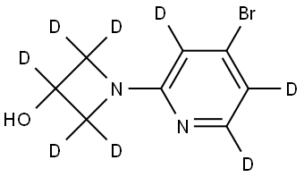 1-(4-bromopyridin-2-yl-3,5,6-d3)azetidin-2,2,3,4,4-d5-3-ol Struktur