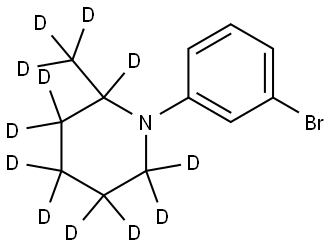 1-(3-bromophenyl)-2-(methyl-d3)piperidine-2,3,3,4,4,5,5,6,6-d9 Struktur