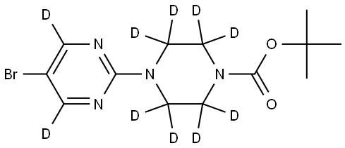 tert-butyl 4-(5-bromopyrimidin-2-yl-4,6-d2)piperazine-1-carboxylate-2,2,3,3,5,5,6,6-d8 Struktur