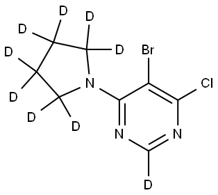 5-bromo-4-chloro-6-(pyrrolidin-1-yl-d8)pyrimidine-2-d Struktur