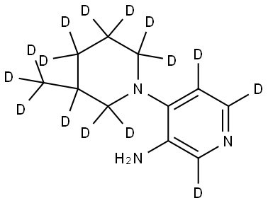 4-(3-(methyl-d3)piperidin-1-yl-2,2,3,4,4,5,5,6,6-d9)pyridin-2,5,6-d3-3-amine Struktur