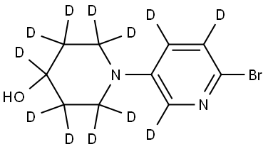 1-(6-bromopyridin-3-yl-2,4,5-d3)piperidin-2,2,3,3,4,5,5,6,6-d9-4-ol Struktur