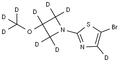 5-bromo-2-(3-(methoxy-d3)azetidin-1-yl-2,2,3,4,4-d5)thiazole-4-d Struktur