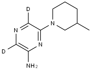 6-(3-methylpiperidin-1-yl)pyrazin-3,5-d2-2-amine Struktur