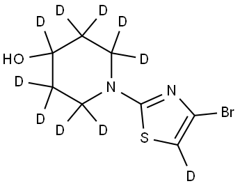 1-(4-bromothiazol-2-yl-5-d)piperidin-2,2,3,3,4,5,5,6,6-d9-4-ol Struktur