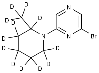 2-bromo-6-(2-(methyl-d3)piperidin-1-yl-2,3,3,4,4,5,5,6,6-d9)pyrazine Struktur