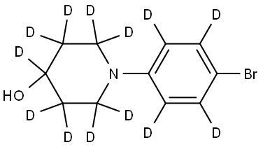 1-(4-bromophenyl-2,3,5,6-d4)piperidin-2,2,3,3,4,5,5,6,6-d9-4-ol Struktur