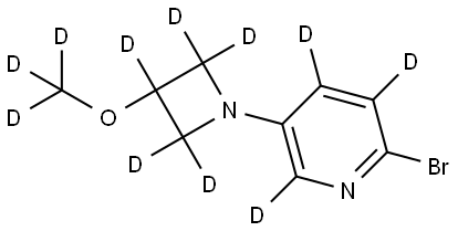 2-bromo-5-(3-(methoxy-d3)azetidin-1-yl-2,2,3,4,4-d5)pyridine-3,4,6-d3 Struktur