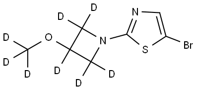 5-bromo-2-(3-(methoxy-d3)azetidin-1-yl-2,2,3,4,4-d5)thiazole Struktur