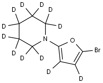 1-(5-bromofuran-2-yl-3,4-d2)piperidine-2,2,3,3,4,4,5,5,6,6-d10 Struktur