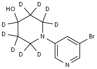 1-(5-bromopyridin-3-yl)piperidin-2,2,3,3,4,5,5,6,6-d9-4-ol Struktur