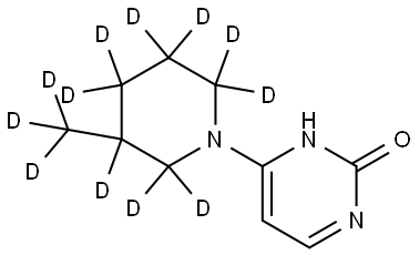 4-(3-(methyl-d3)piperidin-1-yl-2,2,3,4,4,5,5,6,6-d9)pyrimidin-2-ol Struktur