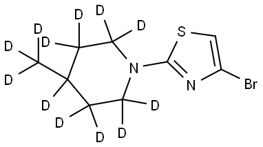 4-bromo-2-(4-(methyl-d3)piperidin-1-yl-2,2,3,3,4,5,5,6,6-d9)thiazole Struktur