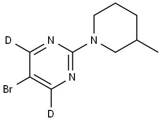 5-bromo-2-(3-methylpiperidin-1-yl)pyrimidine-4,6-d2 Struktur