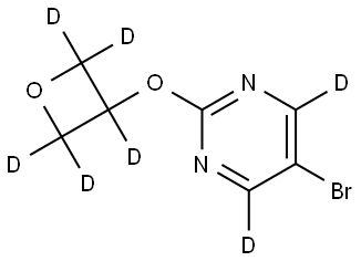 5-bromo-2-((oxetan-3-yl-d5)oxy)pyrimidine-4,6-d2 Struktur