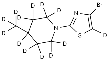 4-bromo-2-(4-(methyl-d3)piperidin-1-yl-2,2,3,3,4,5,5,6,6-d9)thiazole-5-d Struktur