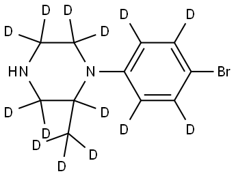 1-(4-bromophenyl-2,3,5,6-d4)-2-(methyl-d3)piperazine-2,3,3,5,5,6,6-d7 Struktur